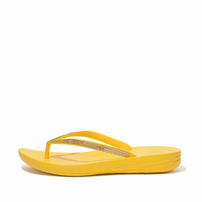 Fitflop Women's IQUSHION Ombre Sparkle Flip Flops - Orange Yellow, VC0392816